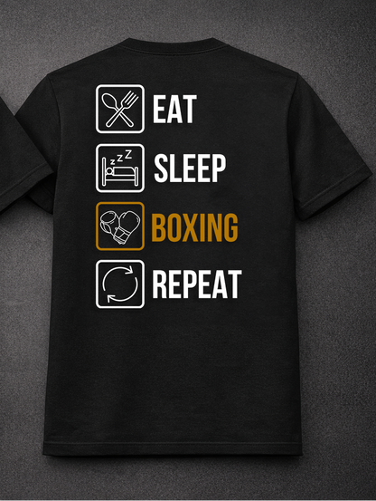 Koszulka bawełniana "EAT SLEEP BOXING REPEAT" ORKAN