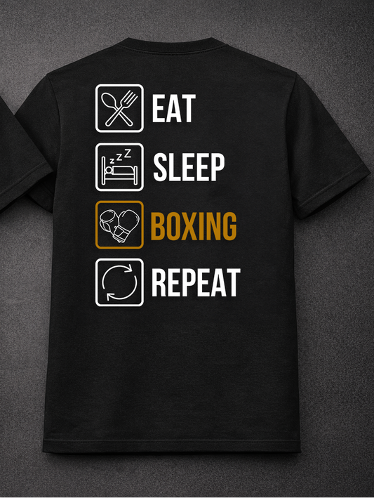 Koszulka bawełniana "EAT SLEEP BOXING REPEAT" ORKAN