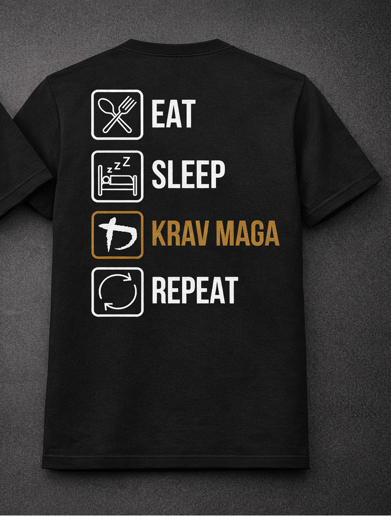 Koszulka bawełniana "EAT SLEEP KRAV MAGA REPEAT" ORKAN