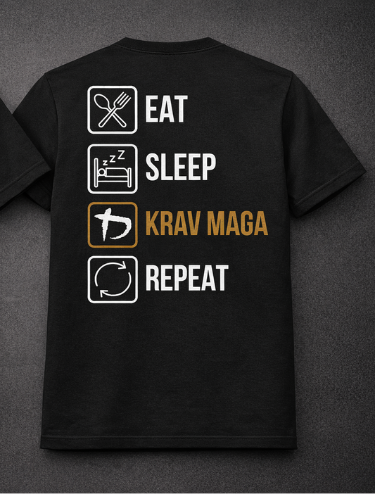 Koszulka bawełniana "EAT SLEEP KRAV MAGA REPEAT" ORKAN